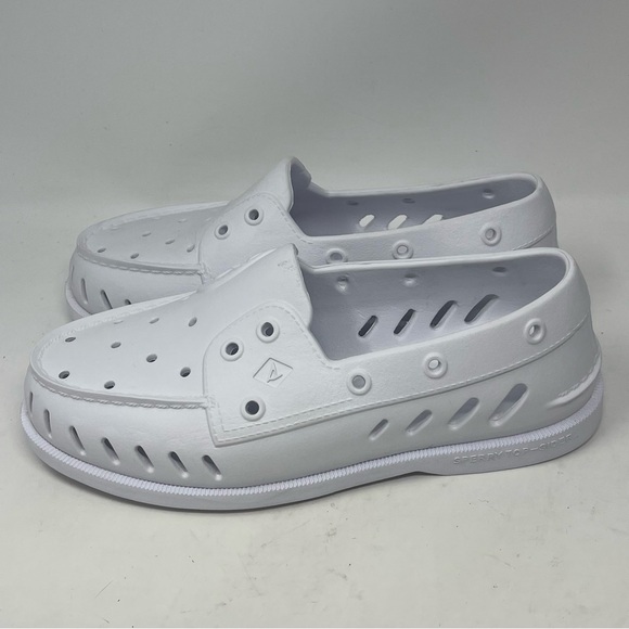 Sperry Authentic Original Float Boat Shoes Womens 8 Mens 6 White Slip On - Picture 2 of 14